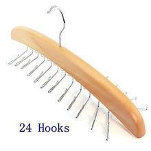 Load image into Gallery viewer, SHSYCER 24 Ties Wooden Tie Hanger Closet Organizer Rotating Twirl Rack Hanger
