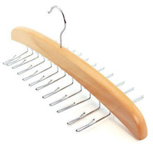 Load image into Gallery viewer, SHSYCER 24 Ties Wooden Tie Hanger Closet Organizer Rotating Twirl Rack Hanger
