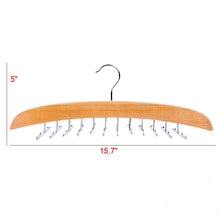 Load image into Gallery viewer, Ohuhu Wooden Tie Hanger Rotating Twirl 24 Ties Organizer Rack Hanger Holder Hook (2-Pack)