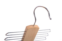 Load image into Gallery viewer, JS HANGER Multifunctional Accessories Hangers for Ties and Belts Natural Beech Wood Close End Teeth Anti-slip Hold up to 20 pcs (2-Pack)