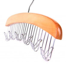 Load image into Gallery viewer, Louise Maelys Wooden 12 Hooks Tie Rack Hanger-Multipurpose Closet Organizer Holds for Tie Belt Scarf