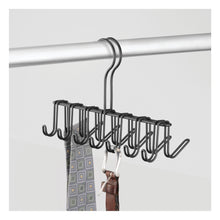 Load image into Gallery viewer, mDesign Over-The-Rod Closet Rack Hanger for Ties, Belts, Scarves � Pack of 2, Matte Black