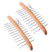 Load image into Gallery viewer, Ohuhu Wooden Tie Hanger Rotating Twirl 24 Ties Organizer Rack Hanger Holder Hook (2-Pack)