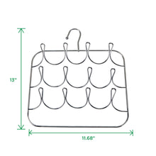 Load image into Gallery viewer, Mind Reader Scarf, Belt, Tie Organizer Hanger Holder Rack, Silver