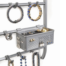 Load image into Gallery viewer, Lynk Over Door Or Wall Mount Jewelry Organizer Rack, Platinum