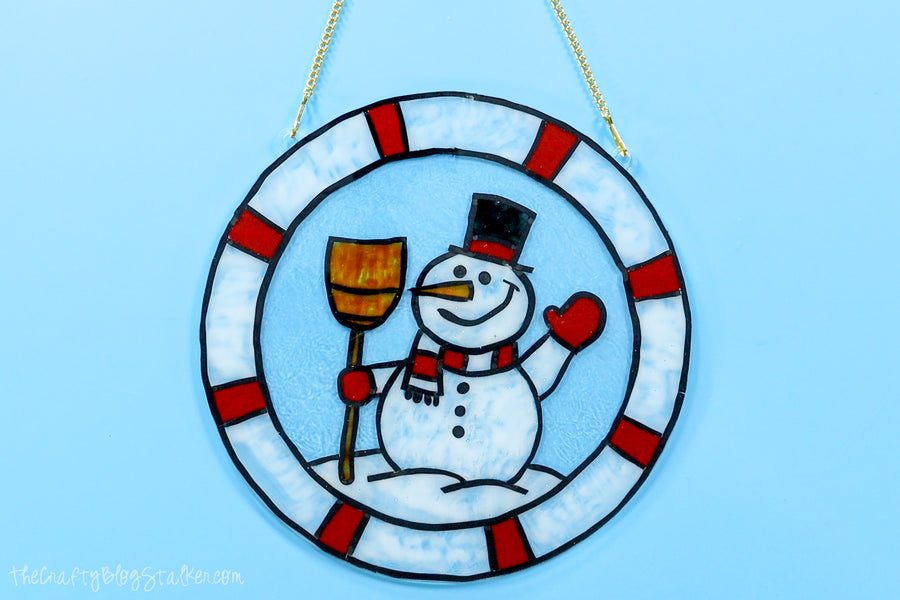 How to Make a Snowman Window Hanger with Gallery Glass