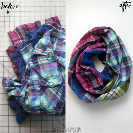 Upcycled flannel scarf