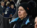 Princess Anne cheers on Scotland during their Six Nations clash against England at Twickenham