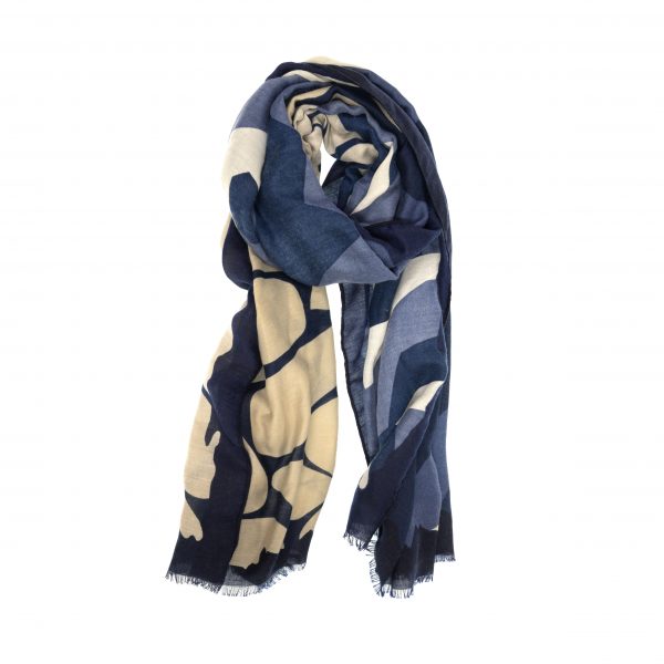 Navy Modern Geometric Scarf