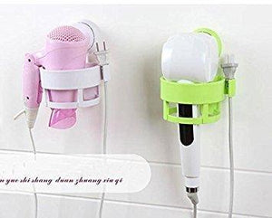 Latest eluugie hair dryer wall mounted lock suction cup hair dryer holder hair drier storage organizer hair blower holder whtie white