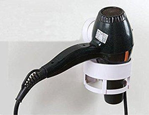 New eluugie hair dryer wall mounted lock suction cup hair dryer holder hair drier storage organizer hair blower holder whtie white