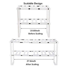 Load image into Gallery viewer, Order now under sink organizer 2 tier expandable kitchen bathroom pantry storage shelf multi functional adjustable under kitchen sink organization storage rack heavy duty white