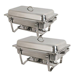 Amazon super deal 8 qt stainless steel 4 pack full size chafer dish w water pan food pan fuel holder and lid for buffet weddings parties banquets catering events 6