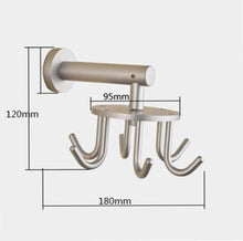 Load image into Gallery viewer, Sunsign Rotating Hook, 6 Hook Rotating Bracket| Wall Hook| for Belt Scarves/Ties/Handbags| Multi-Purpose Rotary Hook (Space Aluminum)