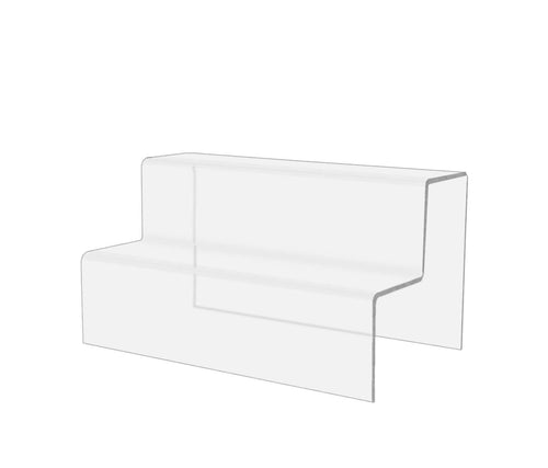 Buy marketing holders 2 tier riser showcase pedestal double stairway retail display countertop trinket collectible showcase tiered riser stand pack of 10