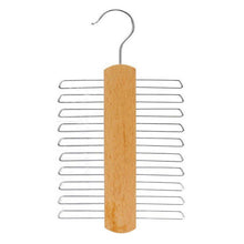 Load image into Gallery viewer, Wooden 20 Bar Tie Rack Hanger - Scarf, Belt, Accessory Organiser