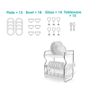 Budget friendly glotoch dish drying rack 3 tier dish rack with utensil holder cup holder and dish drainer for kitchen counter top plated chrome dish dryer silver 17 2 x 9 5 x 15 inch