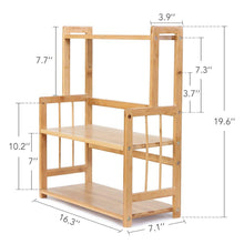 Load image into Gallery viewer, Featured 3 tier standing spice rack little tree kitchen bathroom countertop storage organizer bamboo spice bottle jars rack holder with adjustable shelf bamboo