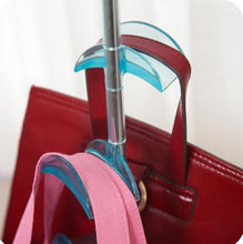 Load image into Gallery viewer, LOUISE MAELYS Rotating Handbag Hanger Rack Closet Organizer for Bag Ties Belt Scarf 4 Hooks Clear