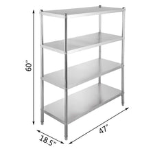 Load image into Gallery viewer, Buy happybuy stainless steel shelving units heavy duty 4 tier shelving units and storage shelf unit for kitchen commercial office garage storage 4 tier 400lb per shelf