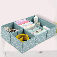 Load image into Gallery viewer, Buy homyfort set of 6 foldable dresser drawer dividers cloth storage boxes closet organizers for underwear bras socks ties scarves blue lantern printing