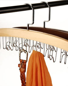 Louise Maelys Wooden 12 Hooks Tie Rack Hanger-Multipurpose Closet Organizer Holds for Tie Belt Scarf