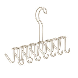 mDesign Over-The-Rod Closet Rack Hanger for Ties, Belts, Scarves � Pack of 2, Satin