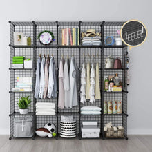 Load image into Gallery viewer, Online shopping george danis wire storage cubes metal shelving unit portable closet wardrobe organizer multi use rack modular cubbies black 14 inches depth 5x5 tiers