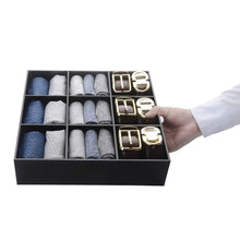 Load image into Gallery viewer, Selection luxury and stylish acrylic organizer fine and elegant gift keep belts socks ties underwear panties briefs boxers scarves organized drawer divider closet and storage box