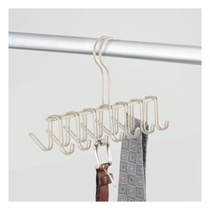 mDesign Over-The-Rod Closet Rack Hanger for Ties, Belts, Scarves � Pack of 2, Satin