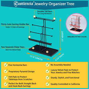 Purchase castlencia black velvet tray extra large 5 tier tabletop bracelet necklace earring display jewelry tree jewelry organizer holder