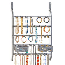 Load image into Gallery viewer, Lynk Over Door Or Wall Mount Jewelry Organizer Rack, Platinum