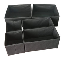 Load image into Gallery viewer, Great sodynee foldable cloth storage box closet dresser drawer organizer cube basket bins containers divider with drawers for underwear bras socks ties scarves 6 pack black